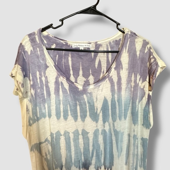 Young Fabulous and Broke Faux Wrap Tie Dye Maxi Dress Large Linen Blend - Picture 2 of 12